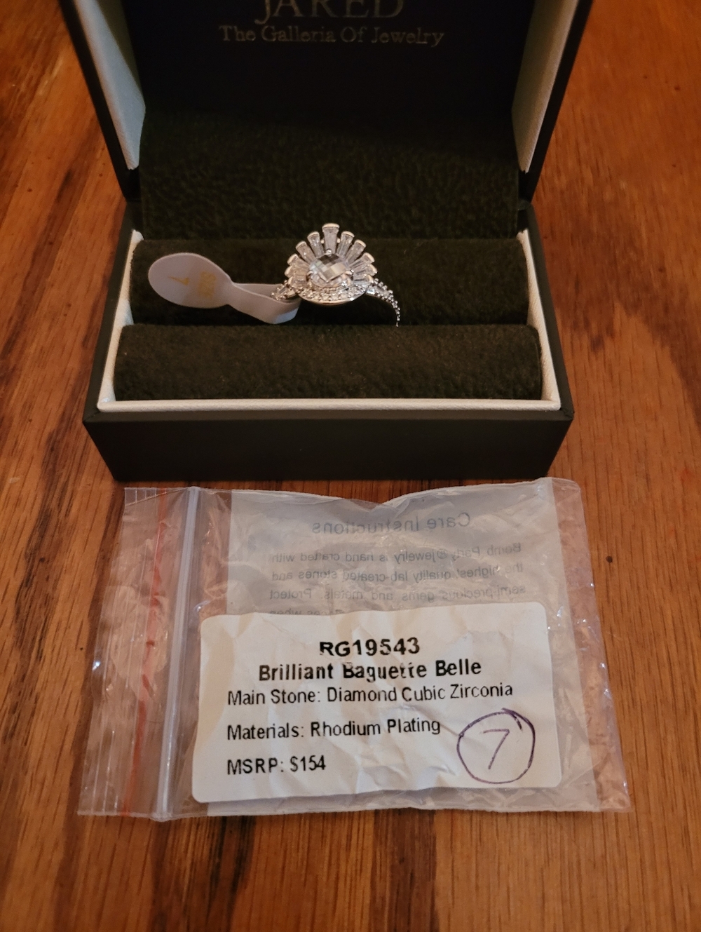 Bomb Party Brilliant Baguette Belle Ring with Clear CZ